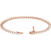 14K Rose 3 ctw Natural Diamond 7 1/4" Line Bracelet