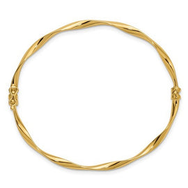 Leslie's 14K Polished Twisted Hinged Bangle