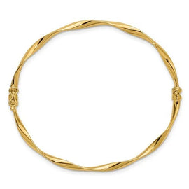 Leslie's 14K Polished Twisted Hinged Bangle