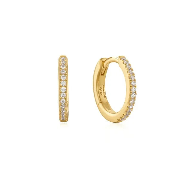 Gold Classic Pave Huggies
