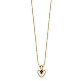 14k Madi K 3mm Garnet Heart Birthstone Necklace