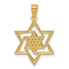 14k Polished and Diamond-cut Star Of David Religious Pendant