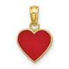 14K Polished Enameled Heart Pendant