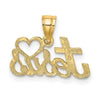 14K LOVE JESUS Script Charm