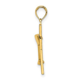 14K Polished Cross with Communion Cup Charm