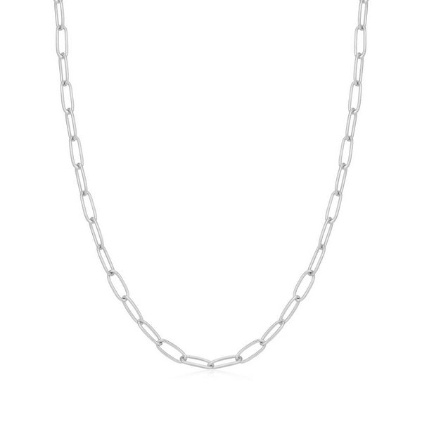 Silver Link Charm Chain Necklace