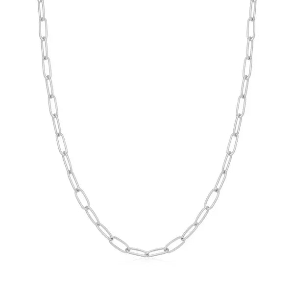 Silver Link Charm Chain Necklace