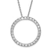 Sterling Silver Rhodium-plated Polished CZ Circle 16" with 2" Extension Necklace