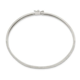 Sterling Silver 6.5mm Laser and Diamond-cut Flexible Bangle