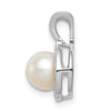 Sterling Silver Rhodium-plated Diam. and FW Cultured Pearl Pendant