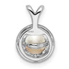 Sterling Silver Rhodium-plated Diam. and FW Cultured Pearl Pendant