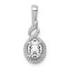 Sterling Silver Rhodium-plated White Topaz and Diam. Pendant