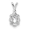 Sterling Silver Rhodium-plated White Topaz and Diam. Pendant