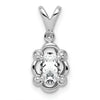 Sterling Silver Rhodium-plated White Topaz and Diam. Pendant