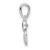 Sterling Silver Rhodium-plated Polished Amethyst Heart Pendant