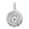 De-Ani Sterling Silver Rhodium-Plated Scalloped Holy Communion Pendant