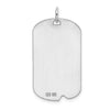 SS Rhodium-plated Polished Front/Satin Back Engravable Dog Tag