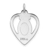 Sterling Silver Rhodium-plated Miraculous Heart Medal