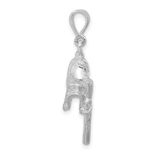 Sterling Silver 3-D Polished Saddle Pendant
