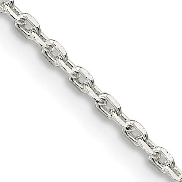 Sterling Silver 1.5 mm Beveled Oval Cable Chain