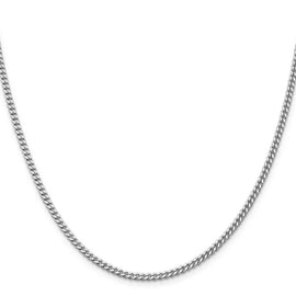 Sterling Silver Rhodium-plated 3 mm Curb Chain