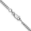 Sterling Silver Rhodium-plated 3 mm Curb Chain