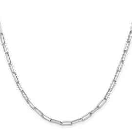 Sterling Silver Rhodium-plated 3.1 mm D/C Paperclip Chain