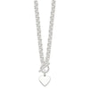 Sterling Silver Engraveable Heart Disc on Fancy Link Toggle 18" Necklace