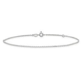 Sterling Silver 1mm Diamond-cut 9" Plus 1" ext. Anklet
