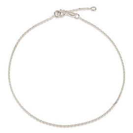 Sterling Silver 1mm Diamond-cut 9" Plus 1" ext. Anklet