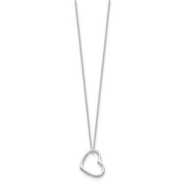 Sterling Silver Heart 14" with 2" EXT Necklace