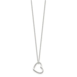 Sterling Silver Heart 14" with 2" EXT Necklace