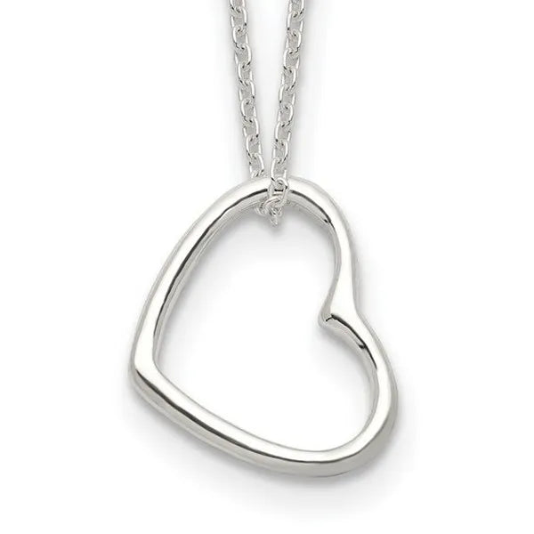Sterling Silver Heart 14" with 2" EXT Necklace