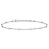 Sterling Silver 1mm Beaded Chain 9" Plus 1" ext.