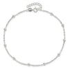 Sterling Silver 1mm Beaded Chain 9" Plus 1" ext.