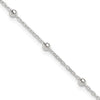 Sterling Silver 1mm Beaded Chain 9" Plus 1" ext.