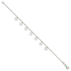 Sterling Silver with Hearts Bracelet