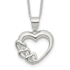 Sterling Silver Rhodium-plated Heart Necklace