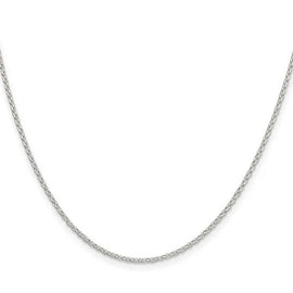 Sterling Silver Rhodium-plated 1.5 mm Diamond-cut Cable Chain