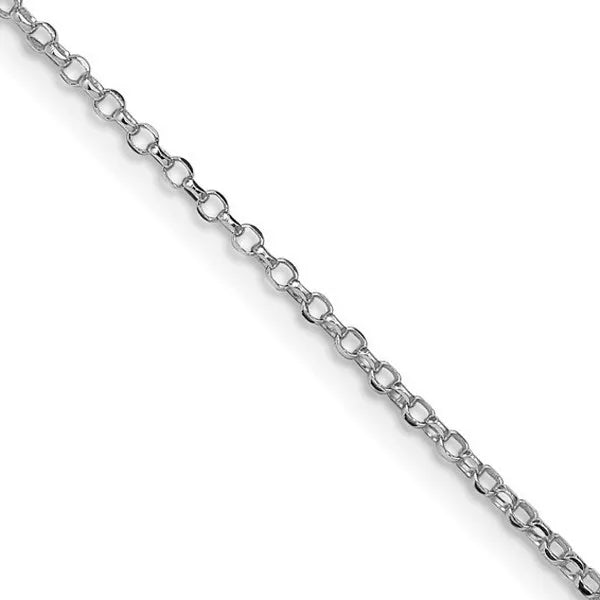 Sterling Silver Rhodium-plated 1.5 mm Diamond-cut Cable Chain