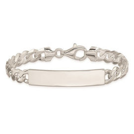 Sterling Silver Curb Link ID Bracelet