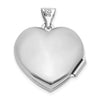 Sterling Silver Rhodium-plated Amethyst February Birthstone 18mm Heart Locket