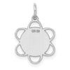 Sterling Silver Rh-plt Engravable Polished Front/Satin Back Disc Charm