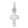 Sterling Silver RH-pltd Child's Feb Purple Preciosca Crystal Cross Pendant