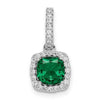 Sterling Silver Rhodium-plated Green and White CZ Slide
