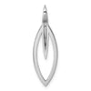 Sterling Silver Rhodium-plated CZ Oval Drop Pendant