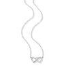 Open Twin Heart Necklace in Rhodium-Plated Sterling Silver