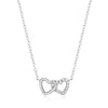 Open Twin Heart Necklace in Rhodium-Plated Sterling Silver