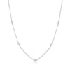 Bezel-Set Lab-Created Diamond Station Necklace in Rhodium-Plated Sterling Silver