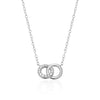 Twin Circle Necklace in Rhodium-Plated Sterling Silver